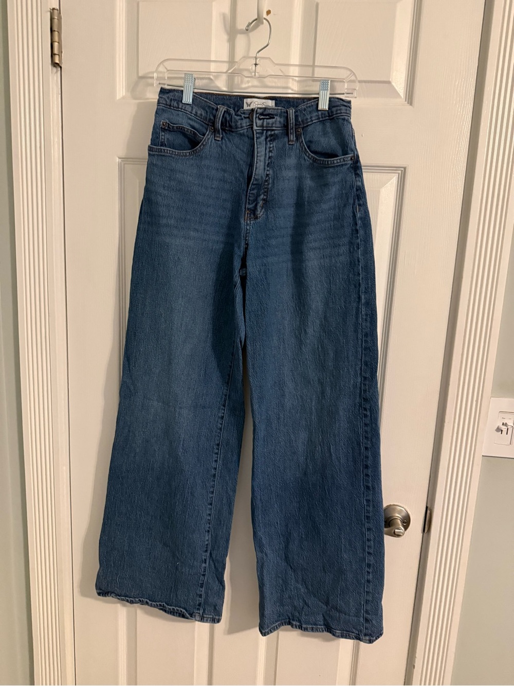 Jessica Simpson High Rise Wide-Leg Jeans in Denim Blue